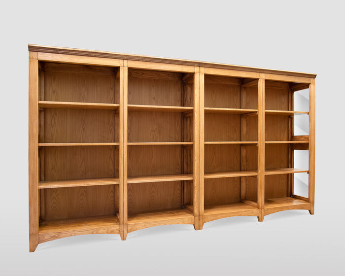 Modular bookcase in solid chestnut wood | EBANISTERIA GAMBELLA