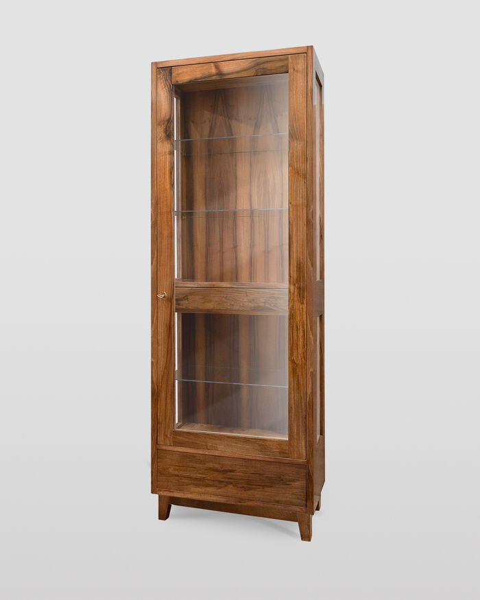 Minimalist Walnut Wood Display Cabinet