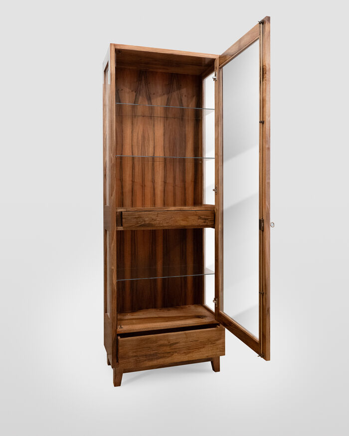 Minimalist Walnut Wood Display Cabinet