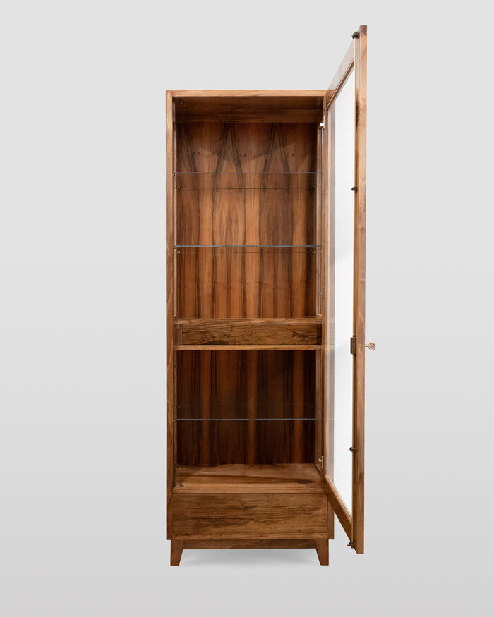 Minimalist Walnut Wood Display Cabinet