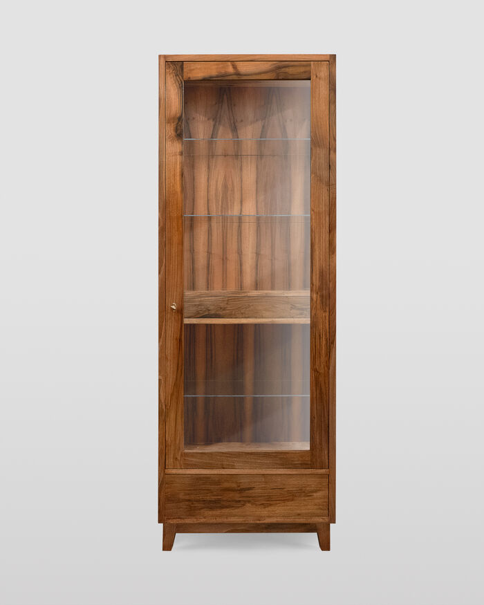 Minimalist Walnut Wood Display Cabinet