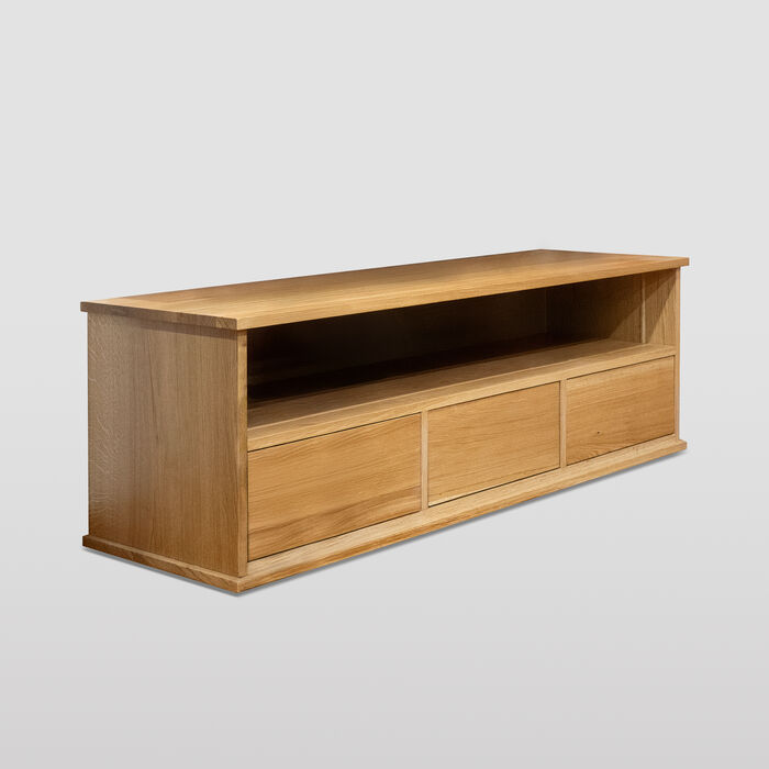 TV-Schrank aus Massiver Eiche – Minimalistisches Skandinavisches Design